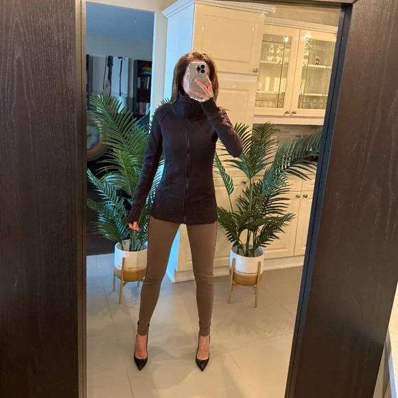 Black High Neck Zip Up, Lululemon, Size 4 - Picture 1 of 6